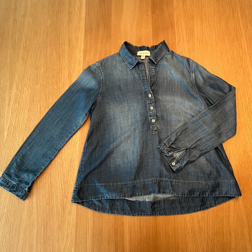 Anthropologie Cloth & Stone Tencel Chambray Popover. Size S.